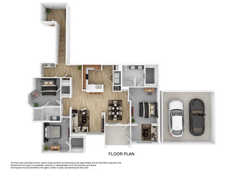 Floor plan for 3 beds, 2 baths, 1675 sqft